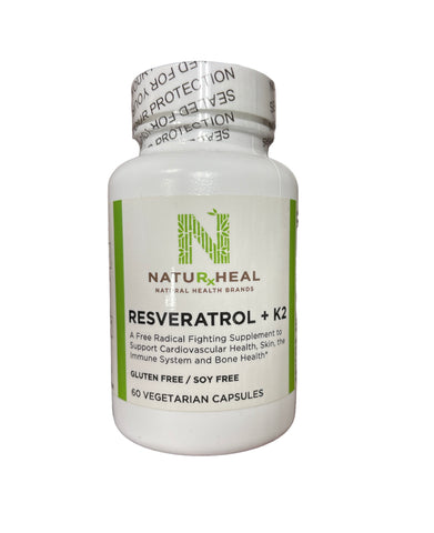 Resveratrol+ K2 Veg Caps 60'S GF, Soy Free, non-GMO.