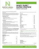 Whey Pure Super Protein  Natural Creamy Chocolate Flavor(30) vegetarian servings (2.4 lbs)