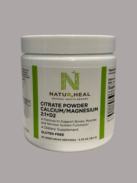 Citrate Powder Calcium/Magnesium 2:1+D2 (30) vegetarian servings 5.78 oz