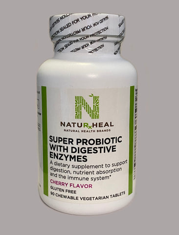 Super Probiotic with Digestive Enzymes. 90 Chewable Veg Tabs.